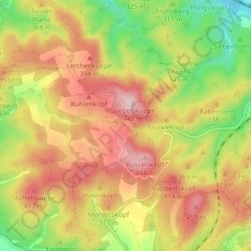 Carte topographique Clausberg, altitude, relief