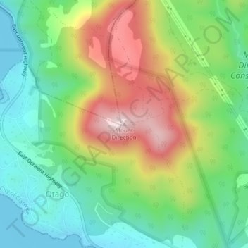 Carte topographique Mount Direction, altitude, relief