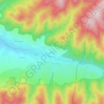 Carte topographique Zimți, altitude, relief