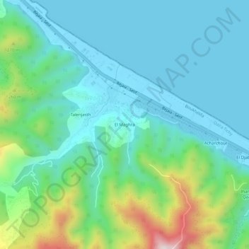 Carte topographique El Maghra, altitude, relief