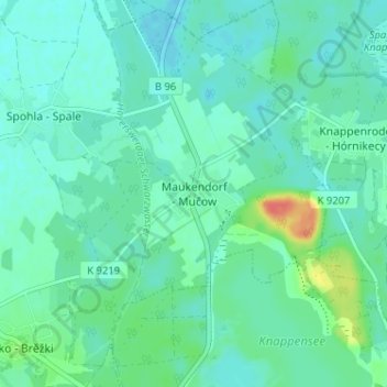 Carte topographique Maukendorf, altitude, relief