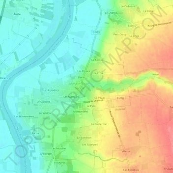 Carte topographique Le Château, altitude, relief
