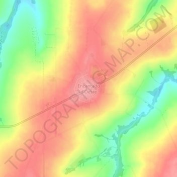 Carte topographique Encantado d'Oeste, altitude, relief