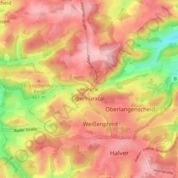 Carte topographique Hürxtal, altitude, relief