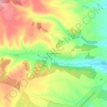 Carte topographique Ferral del Bernesga, altitude, relief