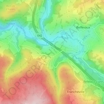 Carte topographique Villers, altitude, relief