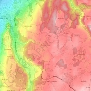 Carte topographique Hinzistobel, altitude, relief