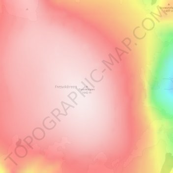 Carte topographique Fresvikbreen, altitude, relief