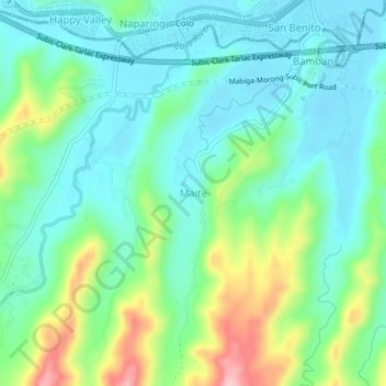 Carte topographique Maite, altitude, relief
