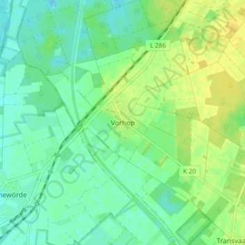 Carte topographique Vorhop, altitude, relief