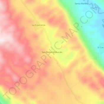 Carte topographique San Pedro Michocán, altitude, relief