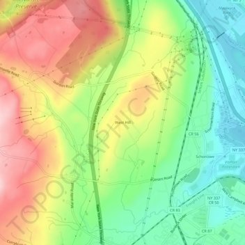 Carte topographique West Hill, altitude, relief