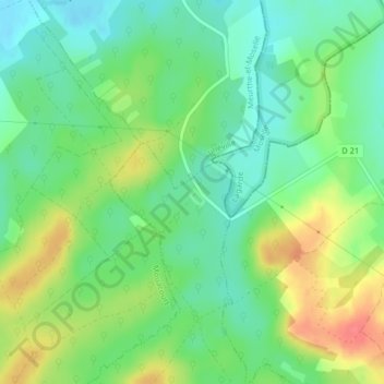 Carte topographique Les Evrieux, altitude, relief