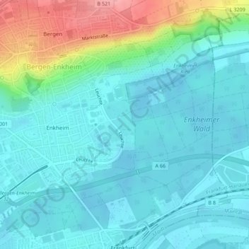 Carte topographique Leuchte, altitude, relief