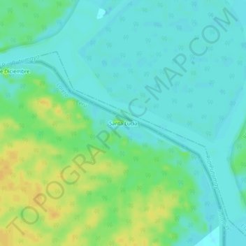 Carte topographique Santa Lucia, altitude, relief