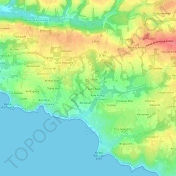 Carte topographique Penzer, altitude, relief