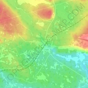 Carte topographique Mattmar, altitude, relief