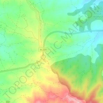 Carte topographique Les Ventetes, altitude, relief