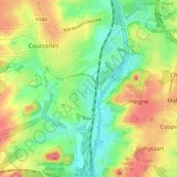 Carte topographique Cité de la Lache, altitude, relief