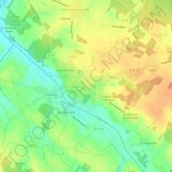 Carte topographique La Maladrie, altitude, relief