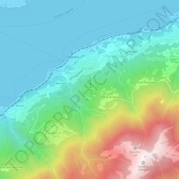 Carte topographique Sasso di Grumo, altitude, relief