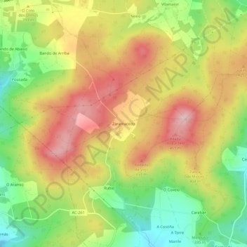 Carte topographique Zaramacedo, altitude, relief