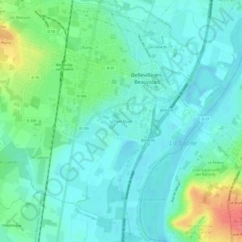 Carte topographique Le Petit Quart, altitude, relief