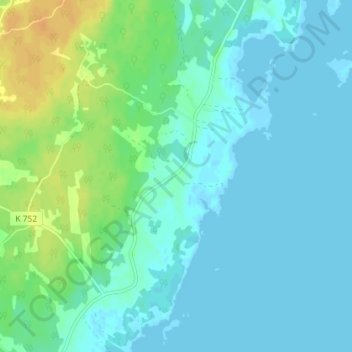 Carte topographique Svanhalla, altitude, relief