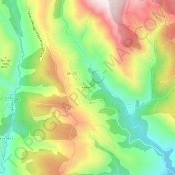 Carte topographique Penoselo, altitude, relief