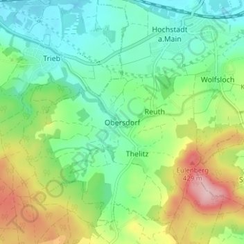 Carte topographique Obersdorf, altitude, relief