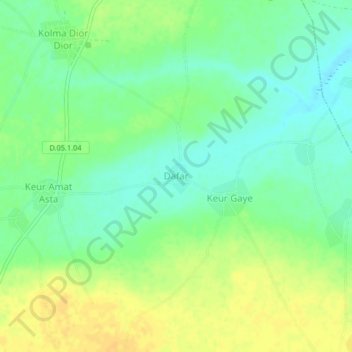 Carte topographique Dafar, altitude, relief