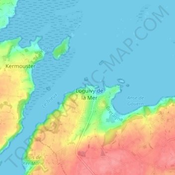 Carte topographique Roc'h Hir, altitude, relief