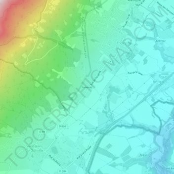 Carte topographique Fenières, altitude, relief
