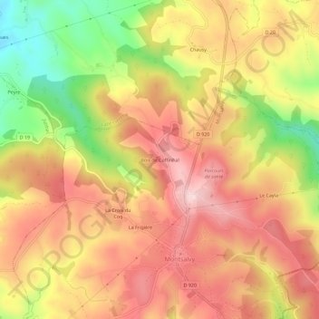 Carte topographique Bois de Coffinhal, altitude, relief