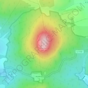 Carte topographique Kleiner Gleichberg, altitude, relief