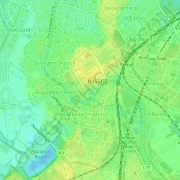 Carte topographique Murgpark, altitude, relief