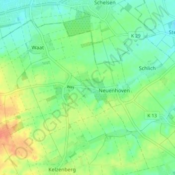 Carte topographique Hoppers, altitude, relief