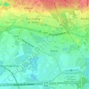 Carte topographique Cité Nouvelle, altitude, relief