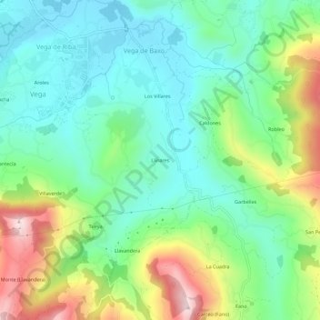 Carte topographique Linares, altitude, relief