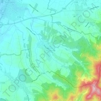 Carte topographique Nesselried, altitude, relief