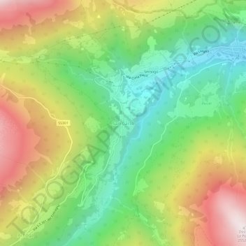 Carte topographique San Carlo, altitude, relief