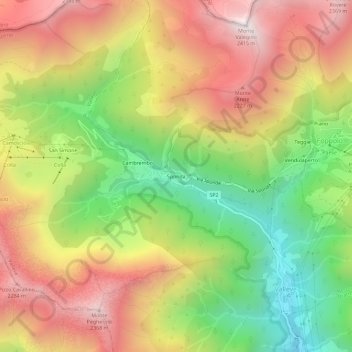 Carte topographique Sponda, altitude, relief