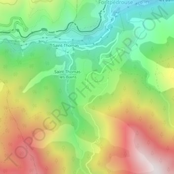 Carte topographique La Font, altitude, relief