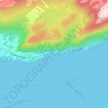 Carte topographique Magerholm, altitude, relief