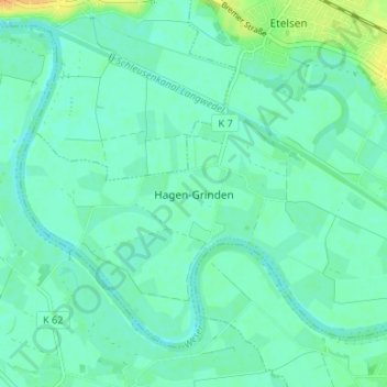 Carte topographique Hagen-Grinden, altitude, relief