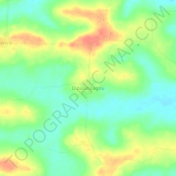 Carte topographique Dioulabougou, altitude, relief