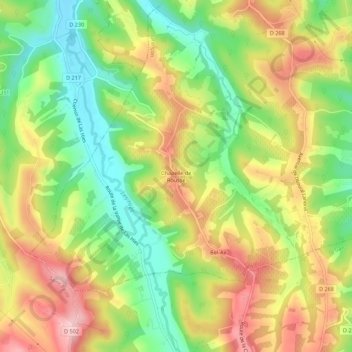 Carte topographique Chapelle de Rousse, altitude, relief