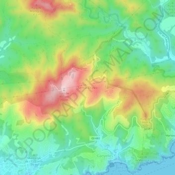 Carte topographique Serra Brava, altitude, relief