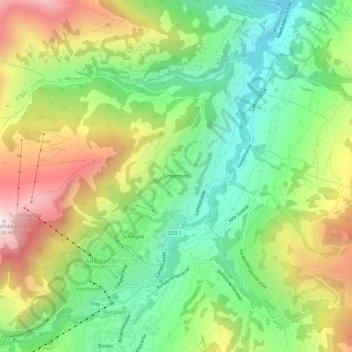 Carte topographique Schönbühl, altitude, relief
