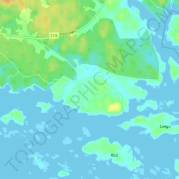 Carte topographique Vålarö, altitude, relief